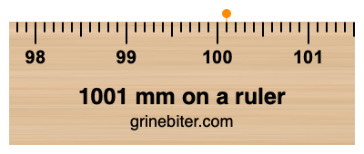 Where is 1001 millimeters on a ruler