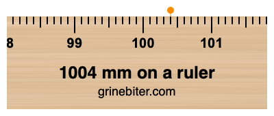 1004 mm on a ruler Where is 1004 millimeters on a ruler