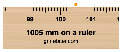 Where is 1005 millimeters on a ruler