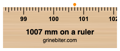 Where is 1007 millimeters on a ruler