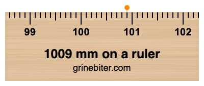Where is 1009 millimeters on a ruler
