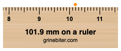 Where is 101.9 millimeters on a ruler