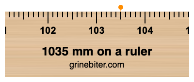 1035 mm on a ruler Where is 1035 millimeters on a ruler