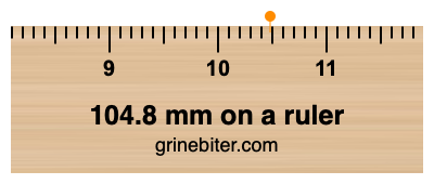 104.8 mm on a ruler Where is 104.8 millimeters on a ruler