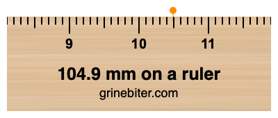 104.9 mm on a ruler Where is 104.9 millimeters on a ruler