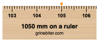 Where is 1050 millimeters on a ruler