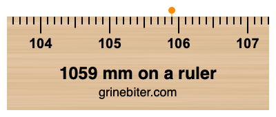 Where is 1059 millimeters on a ruler