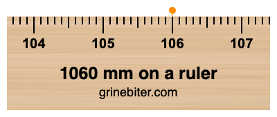 1060 mm on a ruler Where is 1060 millimeters on a ruler