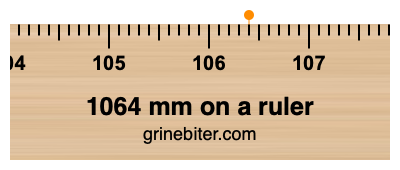 1064 mm on a ruler Where is 1064 millimeters on a ruler
