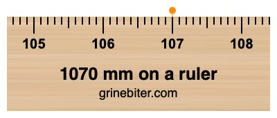 1070 mm on a ruler Where is 1070 millimeters on a ruler