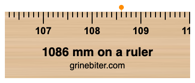 1086 mm on a ruler Where is 1086 millimeters on a ruler