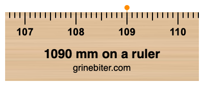 1090 mm on a ruler Where is 1090 millimeters on a ruler