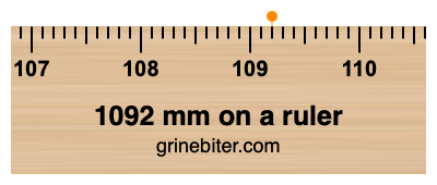 1092 mm on a ruler Where is 1092 millimeters on a ruler