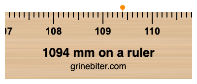 Where is 1094 millimeters on a ruler