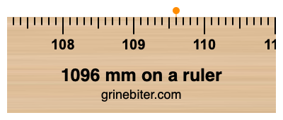 1096 mm on a ruler Where is 1096 millimeters on a ruler