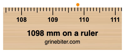 1098 mm on a ruler Where is 1098 millimeters on a ruler