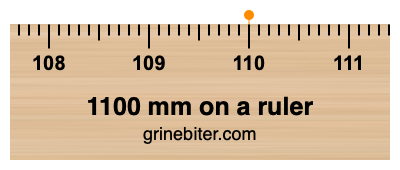 1100 mm on a ruler Where is 1100 millimeters on a ruler