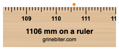 1106 mm on a ruler Where is 1106 millimeters on a ruler