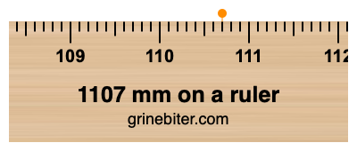 1107 mm on a ruler Where is 1107 millimeters on a ruler