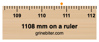 1108 mm on a ruler Where is 1108 millimeters on a ruler