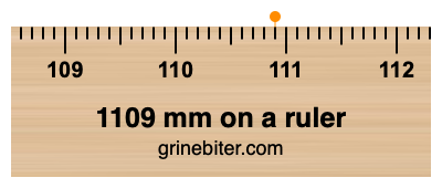 1109 mm on a ruler Where is 1109 millimeters on a ruler