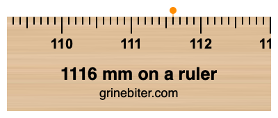1116 mm on a ruler Where is 1116 millimeters on a ruler