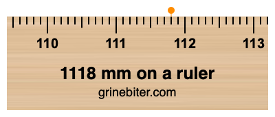 1118 mm on a ruler Where is 1118 millimeters on a ruler