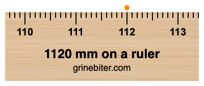 1120 mm on a ruler Where is 1120 millimeters on a ruler