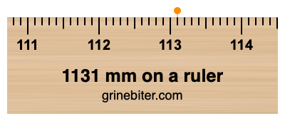 1131 mm on a ruler Where is 1131 millimeters on a ruler