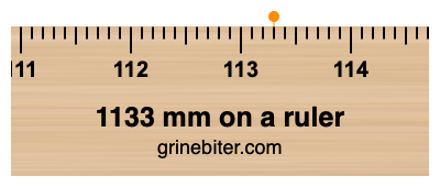 1133 mm on a ruler Where is 1133 millimeters on a ruler