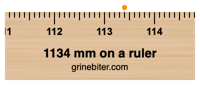 1134 mm on a ruler Where is 1134 millimeters on a ruler