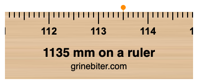 1135 mm on a ruler Where is 1135 millimeters on a ruler