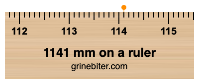 1141 mm on a ruler Where is 1141 millimeters on a ruler