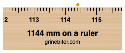 1144 mm on a ruler Where is 1144 millimeters on a ruler