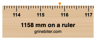 1158 mm on a ruler Where is 1158 millimeters on a ruler