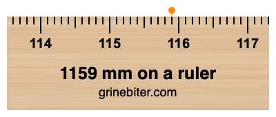 1159 mm on a ruler Where is 1159 millimeters on a ruler