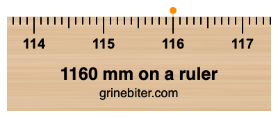 1160 mm on a ruler Where is 1160 millimeters on a ruler