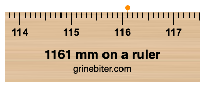 1161 mm on a ruler Where is 1161 millimeters on a ruler