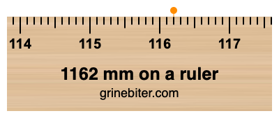 1162 mm on a ruler Where is 1162 millimeters on a ruler
