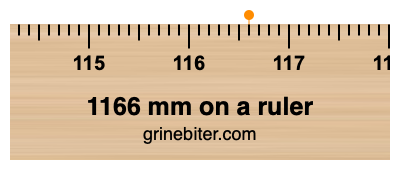 1166 mm on a ruler Where is 1166 millimeters on a ruler