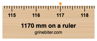 1170 mm on a ruler Where is 1170 millimeters on a ruler