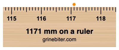 1171 mm on a ruler Where is 1171 millimeters on a ruler