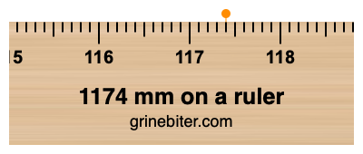1174 mm on a ruler Where is 1174 millimeters on a ruler