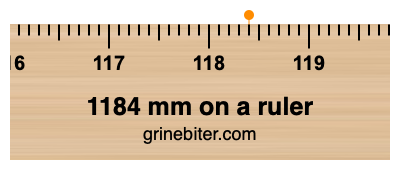 1184 mm on a ruler Where is 1184 millimeters on a ruler