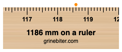 1186 mm on a ruler Where is 1186 millimeters on a ruler