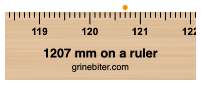 1207 mm on a ruler Where is 1207 millimeters on a ruler