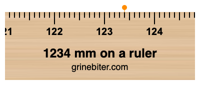 1234 mm on a ruler Where is 1234 millimeters on a ruler