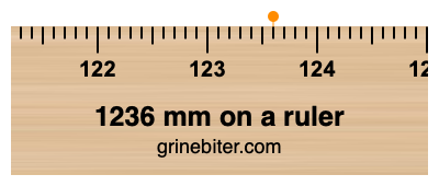 1236 mm on a ruler Where is 1236 millimeters on a ruler