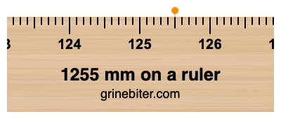 1255 mm on a ruler Where is 1255 millimeters on a ruler