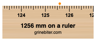 1256 mm on a ruler Where is 1256 millimeters on a ruler
